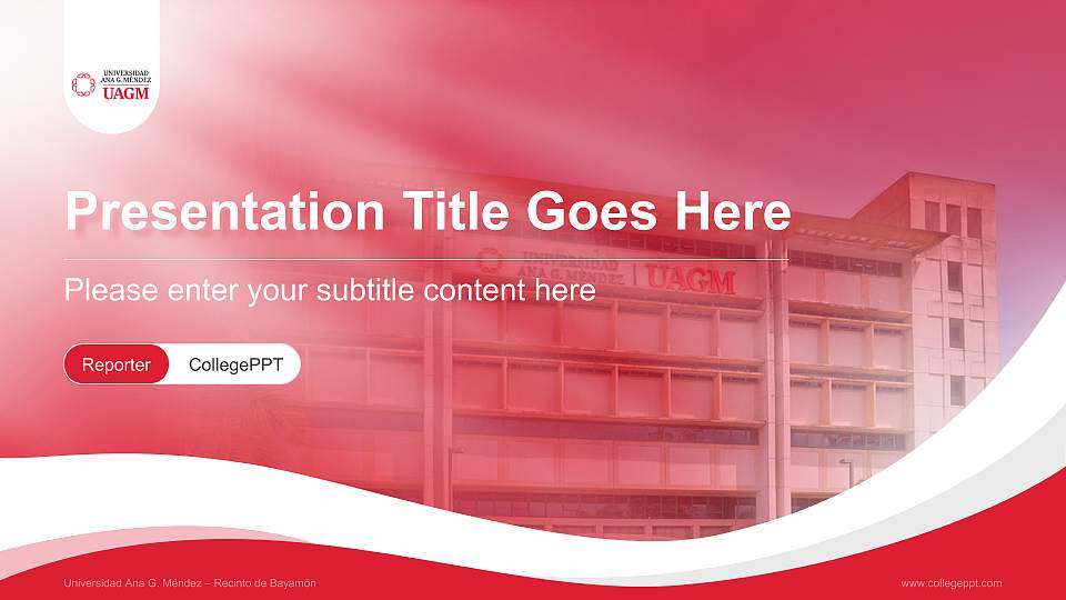 Universidad Ana G. Méndez – Recinto de Bayamón Lecture Sharing and Networking Event PPT Template16:9 ratio PPT effect preview image