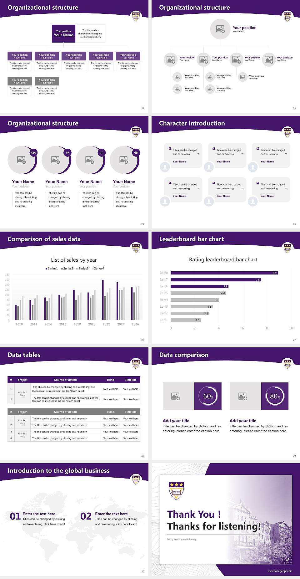 Trinity Washington University Academic Presentation/Research Findings Report PPT Template4:3 ratio PPT effect preview image4