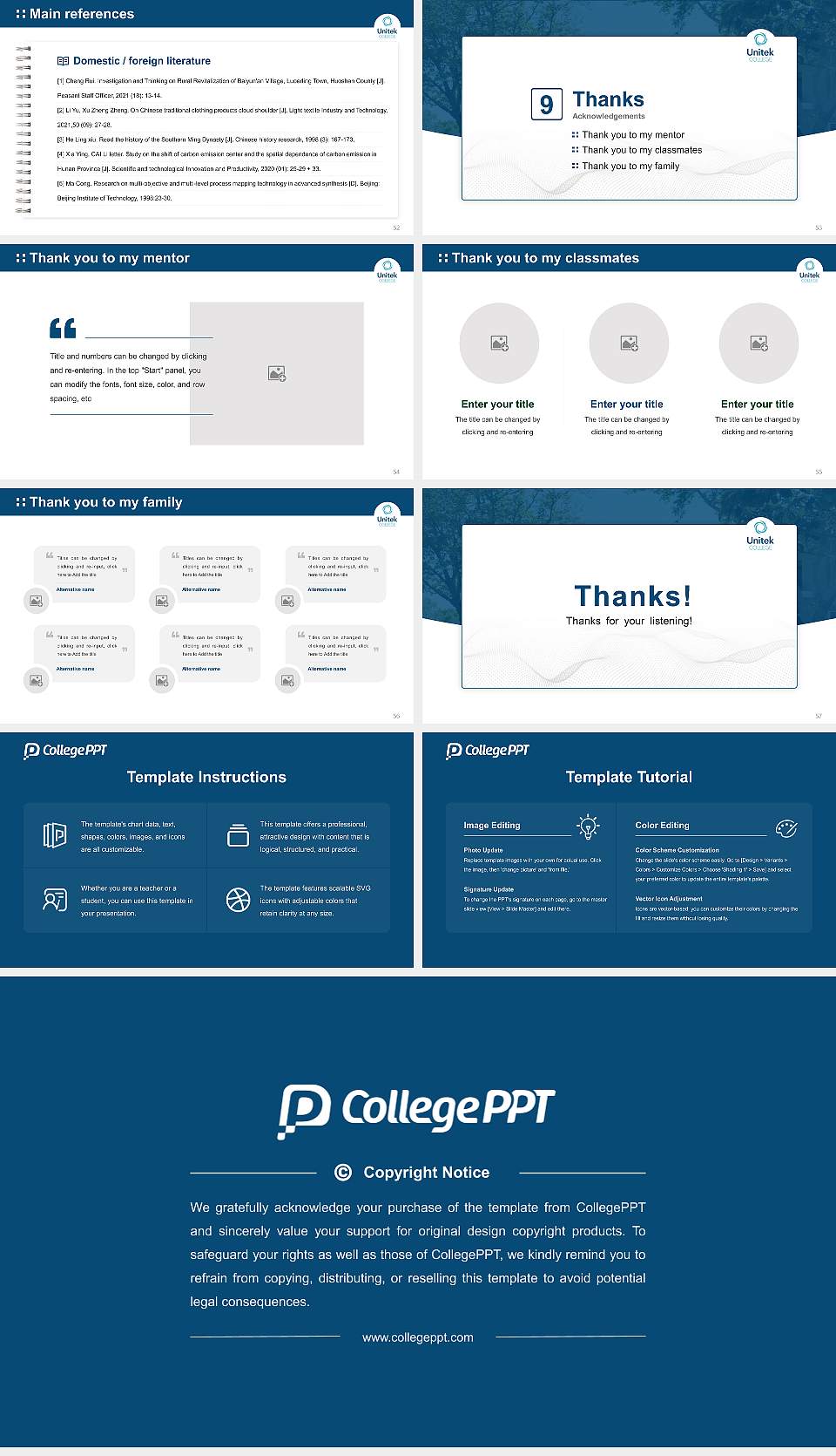 Unitek College Hayward Campus Graduation Thesis Defense PPT Template16:9 ratio PPT effect preview image7
