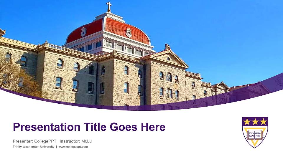 Trinity Washington University Course/Courseware Creation PPT Template16:9 ratio PPT effect preview image