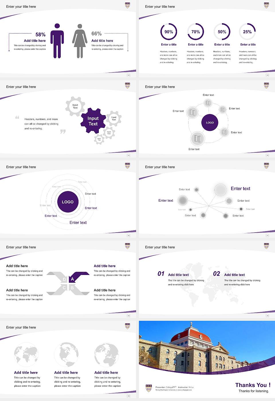 Trinity Washington University Course/Courseware Creation PPT Template16:9 ratio PPT effect preview image4