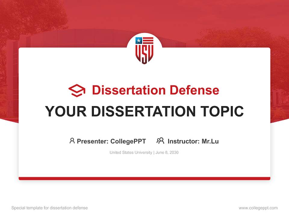 United States University Graduation Thesis Defense PPT Template4:3 ratio PPT effect preview image7