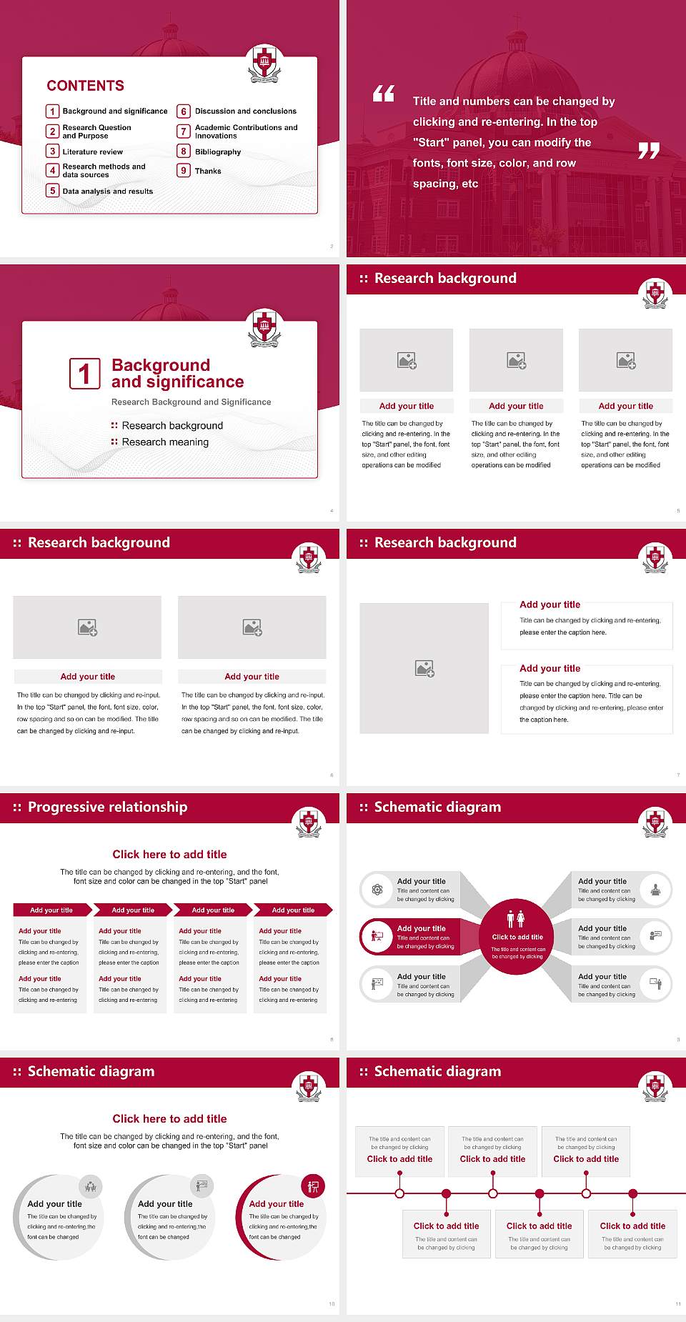 Union University Graduation Thesis Defense PPT Template4:3 ratio PPT effect preview image2