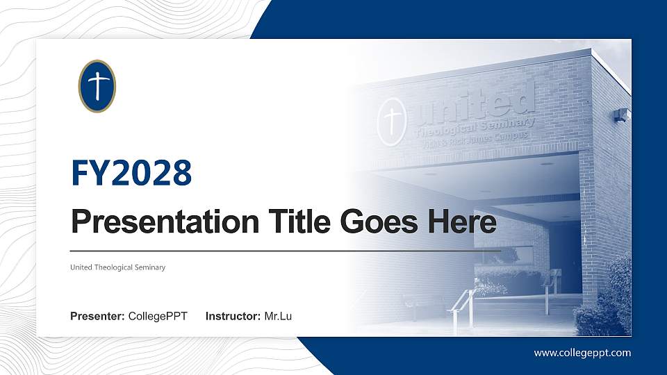 United Theological Seminary Academic Presentation/Research Findings Report PPT Template16:9 ratio PPT effect preview image