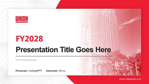 Union Theological Seminary Academic Presentation/Research Findings Report PPT Template
