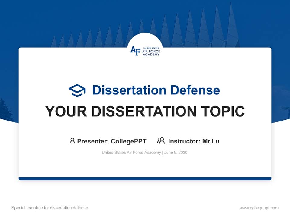 United States Air Force Academy Graduation Thesis Defense PPT Template4:3 ratio PPT effect preview image7
