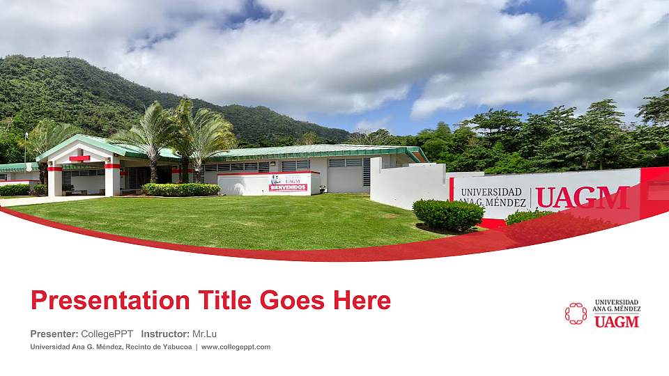 Universidad Ana G. Méndez, Recinto de Yabucoa Course/Courseware Creation PPT Template16:9 ratio PPT effect preview image