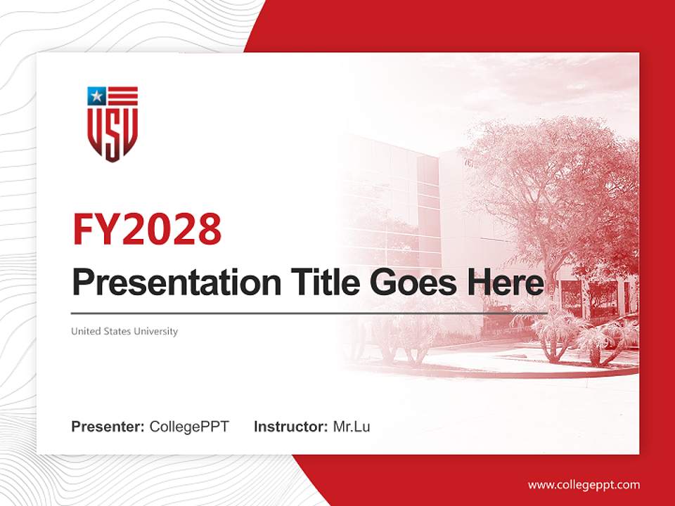 United States University Academic Presentation/Research Findings Report PPT Template4:3 ratio PPT effect preview image5