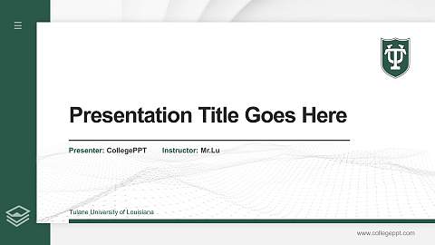 Tulane University of Louisiana Thesis Proposal/Graduation Defense PPT Template