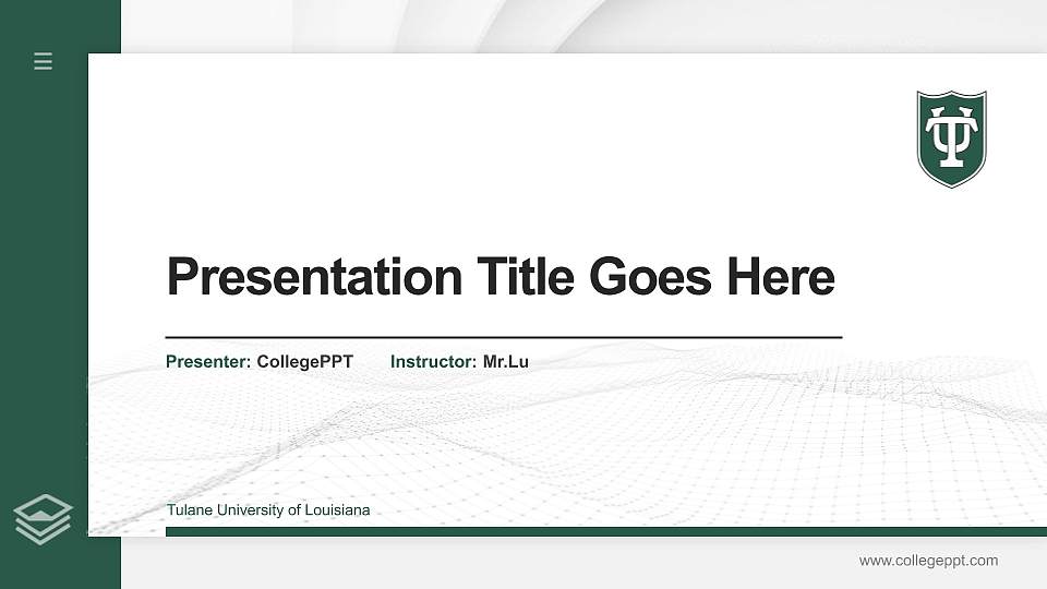 Tulane University of Louisiana Thesis Proposal/Graduation Defense PPT Template16:9 ratio PPT effect preview image