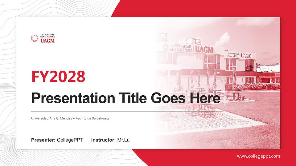 Universidad Ana G. Méndez – Recinto de Barceloneta Academic Presentation/Research Findings Report PPT Template16:9 ratio PPT effect preview image