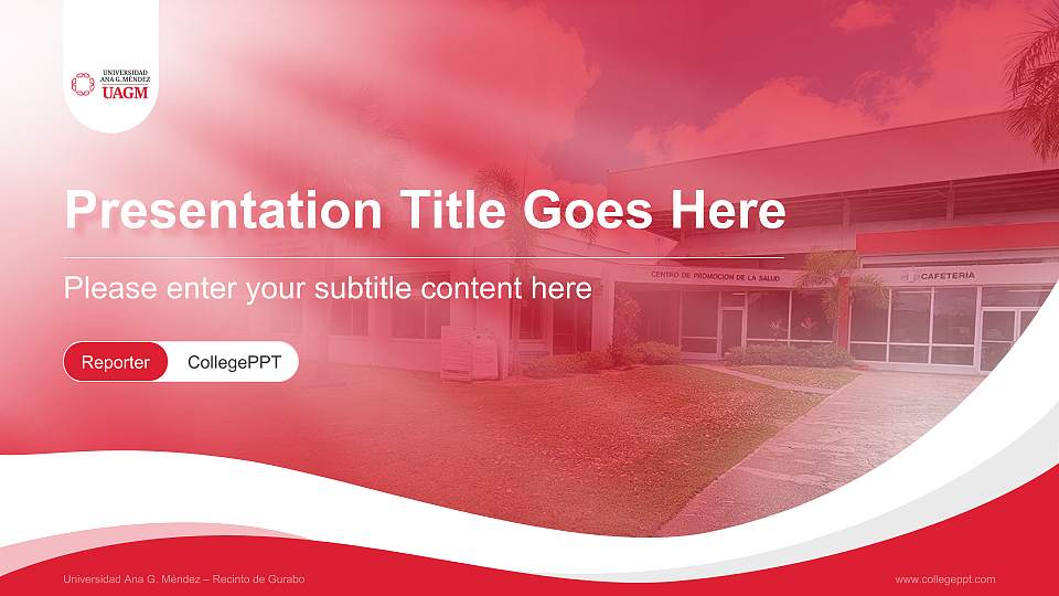 Universidad Ana G. Méndez – Recinto de Gurabo Lecture Sharing and Networking Event PPT Template16:9 ratio PPT effect preview image