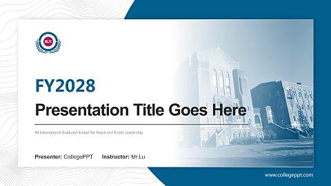 HJ International Graduate School for Peace and Public Leadership Academic Presentation/Research Findings Report PPT Template