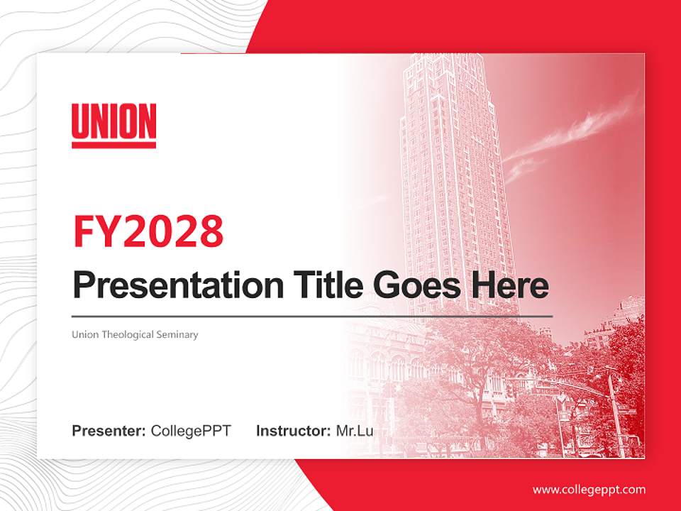 Union Theological Seminary Academic Presentation/Research Findings Report PPT Template4:3 ratio PPT effect preview image5