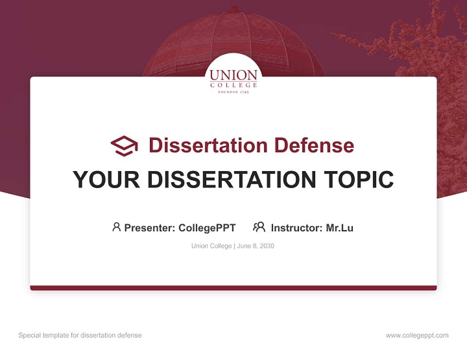 Union College Graduation Thesis Defense PPT Template4:3 ratio PPT effect preview image7