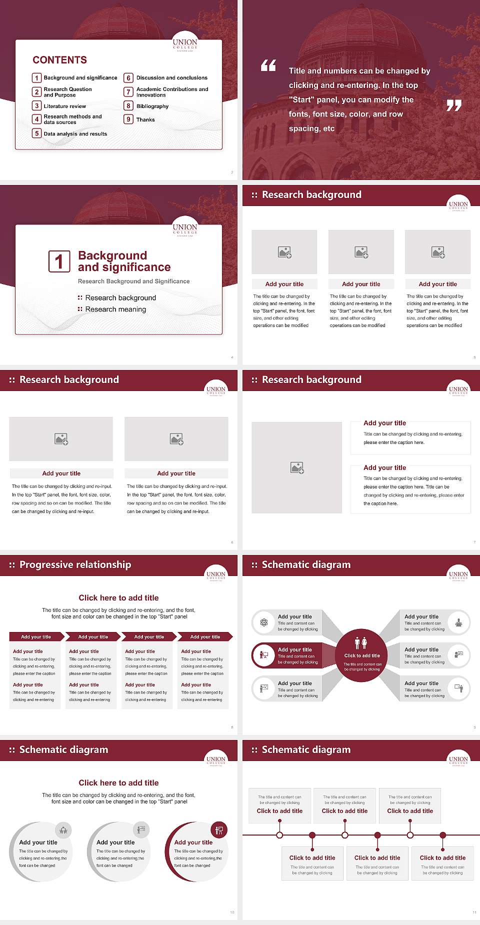 Union College Graduation Thesis Defense PPT Template4:3 ratio PPT effect preview image2