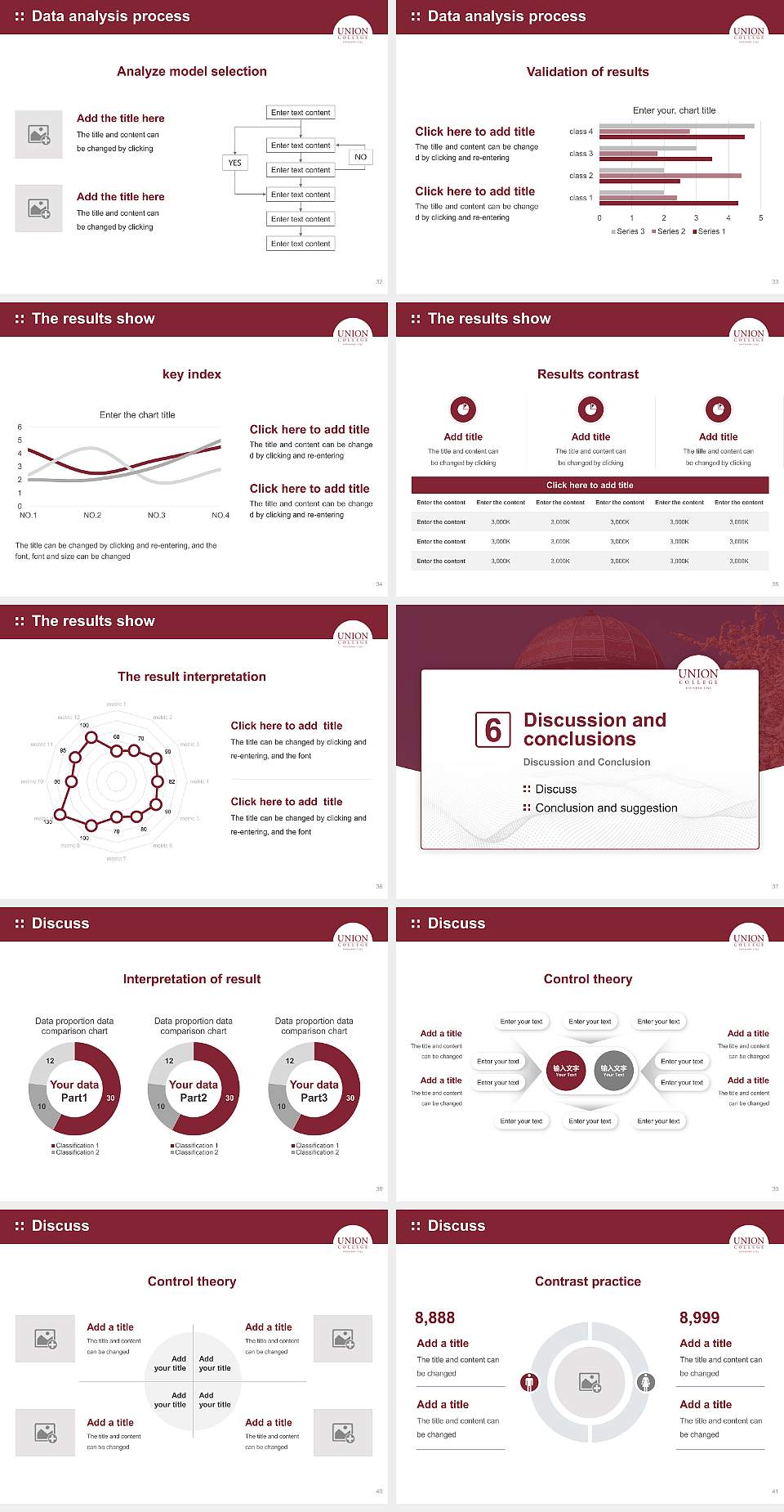 Union College Graduation Thesis Defense PPT Template4:3 ratio PPT effect preview image5