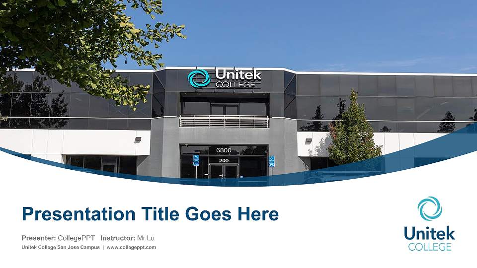 Unitek College San Jose Campus Course/Courseware Creation PPT Template16:9 ratio PPT effect preview image