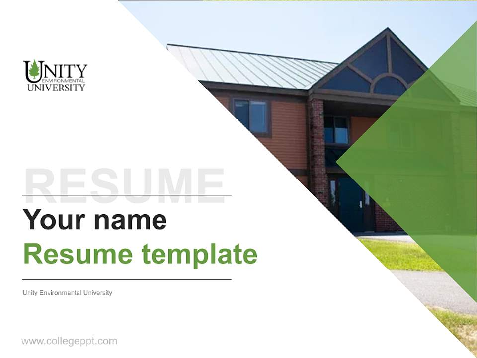 Unity Environmental University Resume PPT Template4:3 ratio PPT effect preview image5