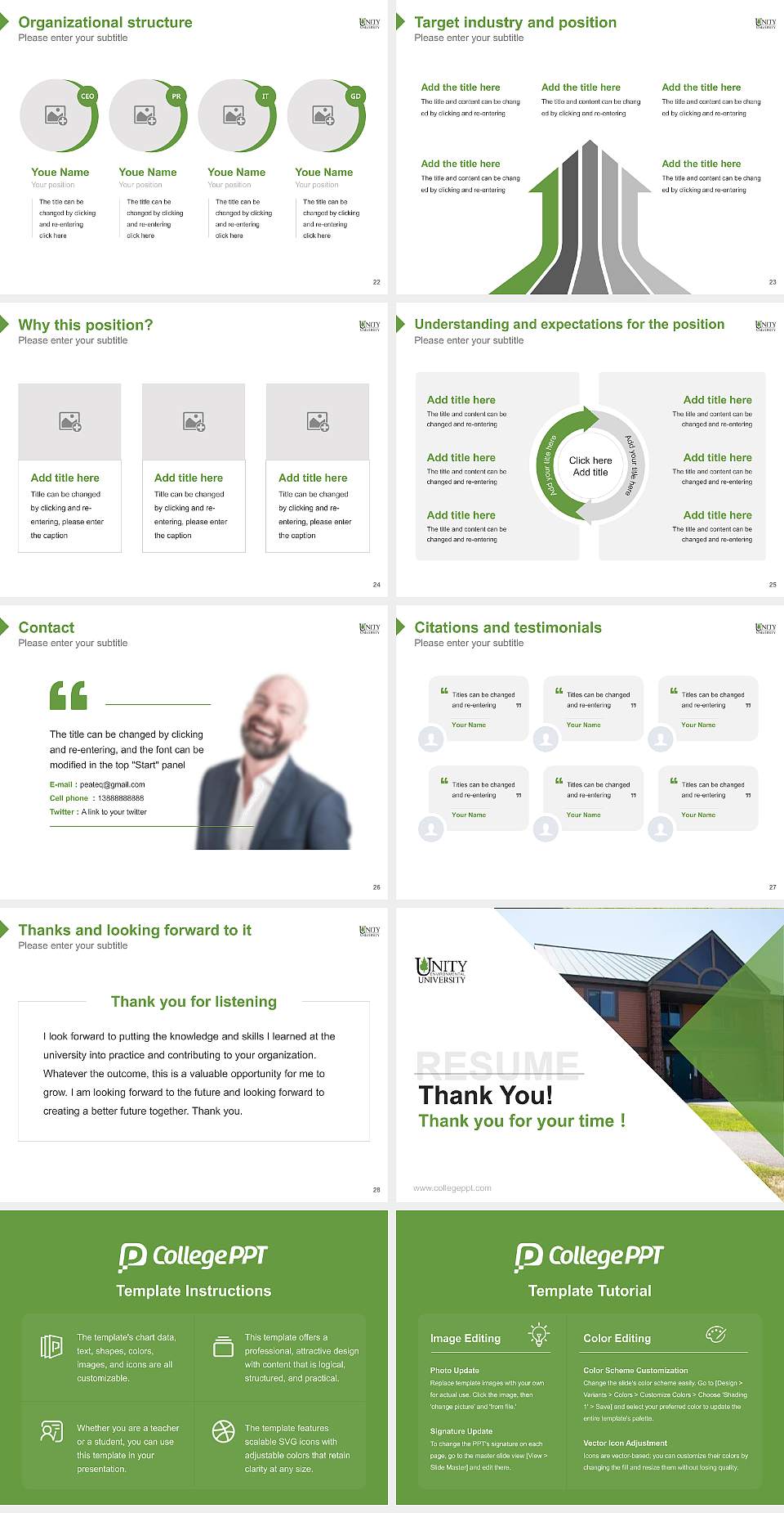 Unity Environmental University Resume PPT Template4:3 ratio PPT effect preview image4