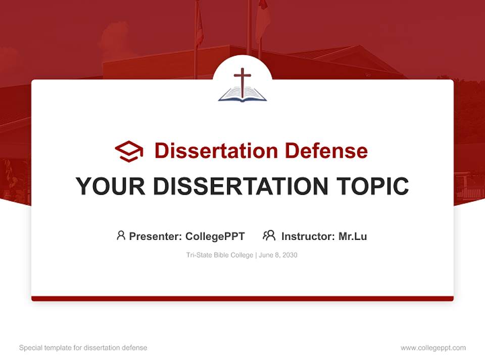 Tri-State Bible College Graduation Thesis Defense PPT Template4:3 ratio PPT effect preview image7