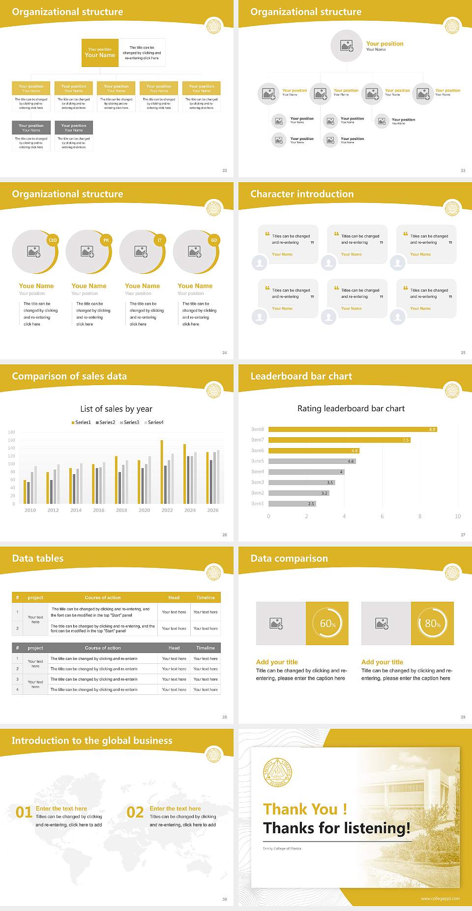 Trinity College of Florida Academic Presentation/Research Findings Report PPT Template4:3 ratio PPT effect preview image4