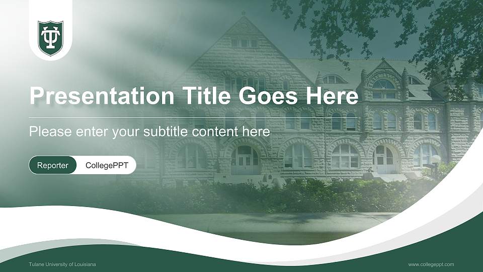 Tulane University of Louisiana Lecture Sharing and Networking Event PPT Template16:9 ratio PPT effect preview image