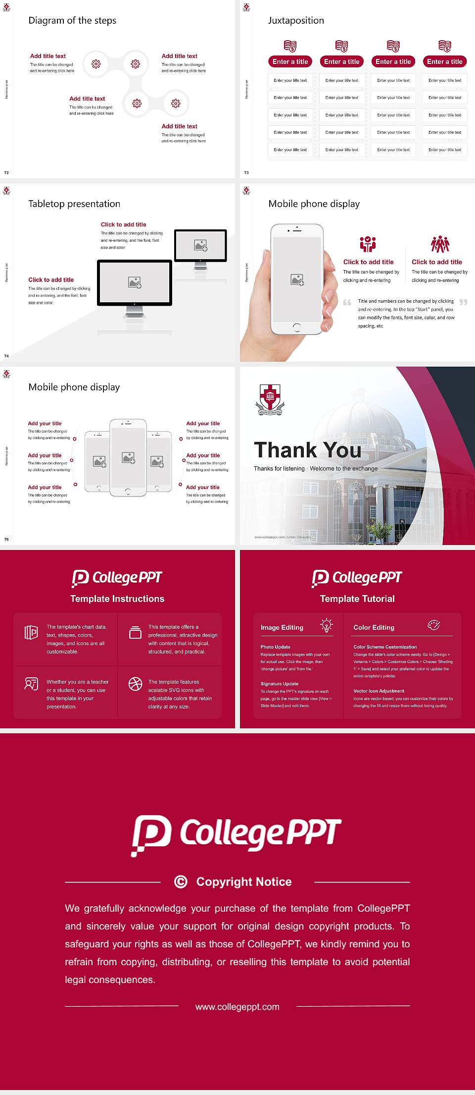 Union University Competition/Entrepreneurship Contest PPT Template4:3 ratio PPT effect preview image9