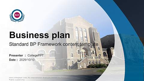HJ International Graduate School for Peace and Public Leadership Competition/Entrepreneurship Contest PPT Template