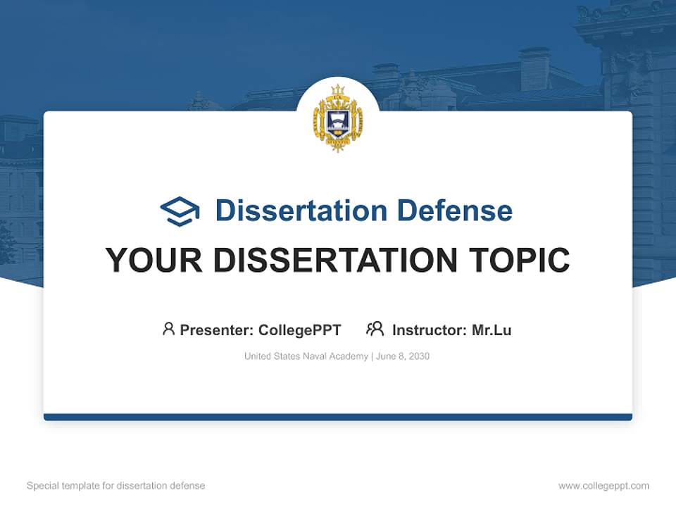 United States Naval Academy Graduation Thesis Defense PPT Template4:3 ratio PPT effect preview image7