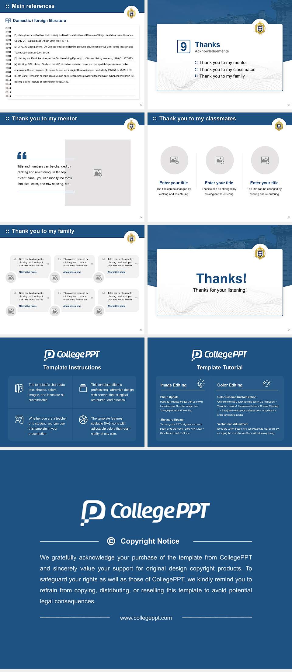 United States Naval Academy Graduation Thesis Defense PPT Template4:3 ratio PPT effect preview image7