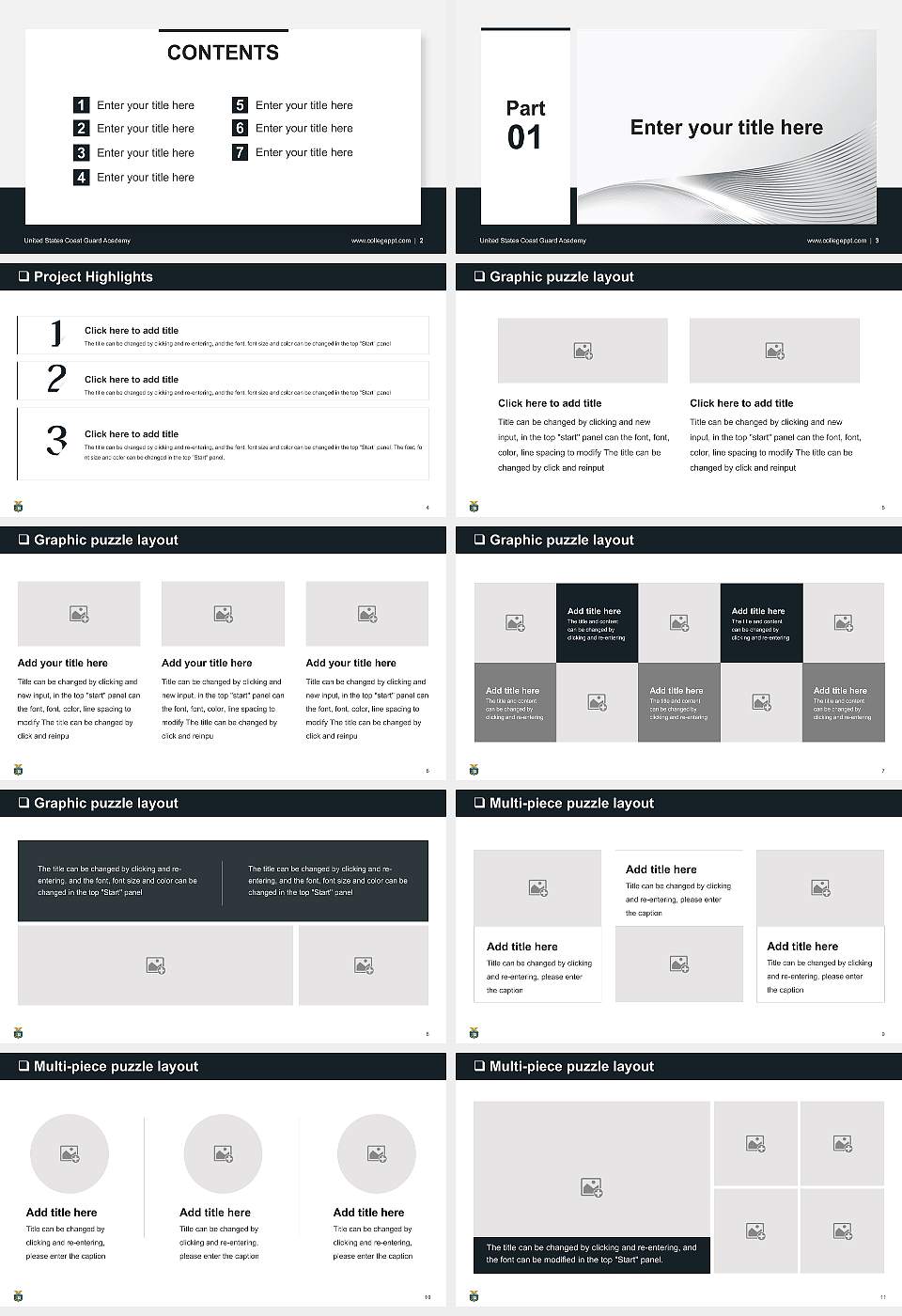 United States Coast Guard Academy General Purpose PPT Template16:9 ratio PPT effect preview image2