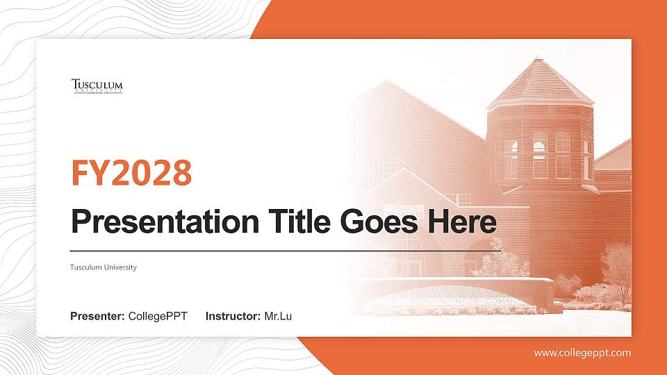 Tusculum University Academic Presentation/Research Findings Report PPT Template16:9 ratio PPT effect preview image