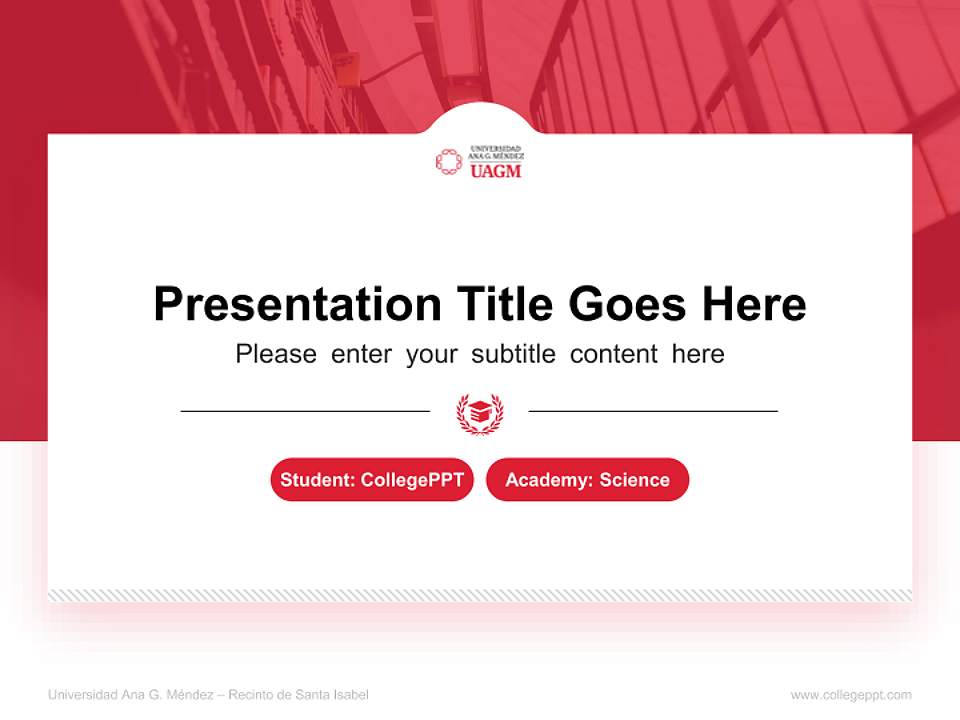 Universidad Ana G. Méndez – Recinto de Santa Isabel National Scholarship Defense PPT Template4:3 ratio PPT effect preview image4