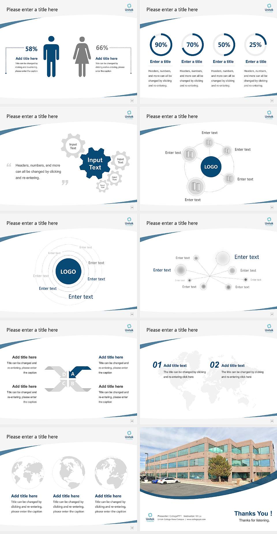 Unitek College Reno Campus Course/Courseware Creation PPT Template4:3 ratio PPT effect preview image4
