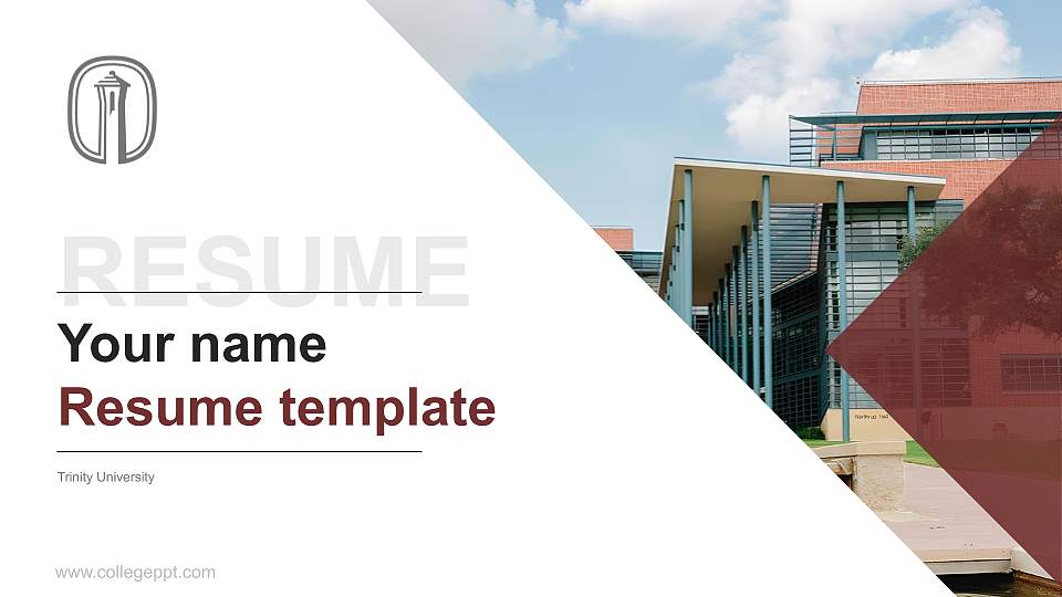Trinity University Resume PPT Template16:9 ratio PPT effect preview image
