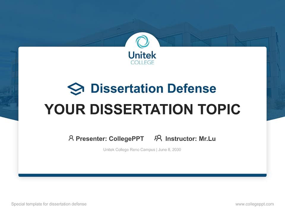 Unitek College Reno Campus Graduation Thesis Defense PPT Template4:3 ratio PPT effect preview image7