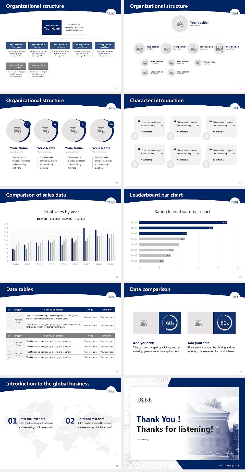 Trine University Academic Presentation/Research Findings Report PPT Template4:3 ratio PPT effect preview image4