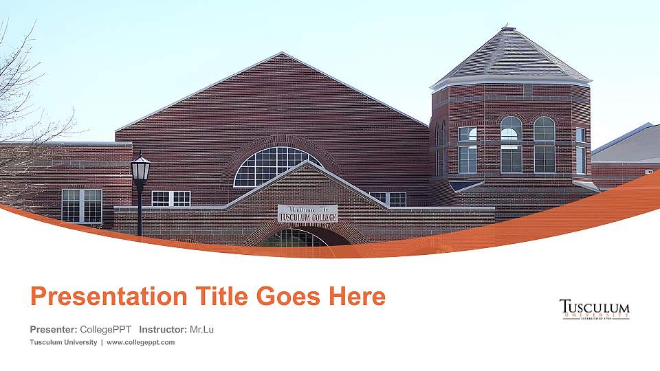 Tusculum University Course/Courseware Creation PPT Template16:9 ratio PPT effect preview image