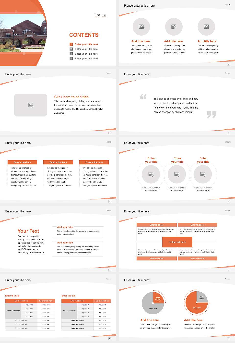 Tusculum University Course/Courseware Creation PPT Template16:9 ratio PPT effect preview image2