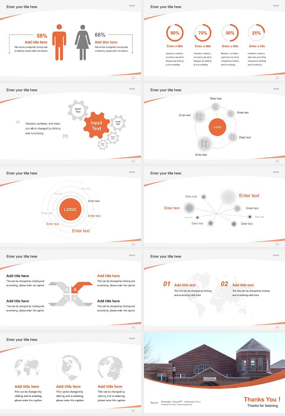 Tusculum University Course/Courseware Creation PPT Template16:9 ratio PPT effect preview image4