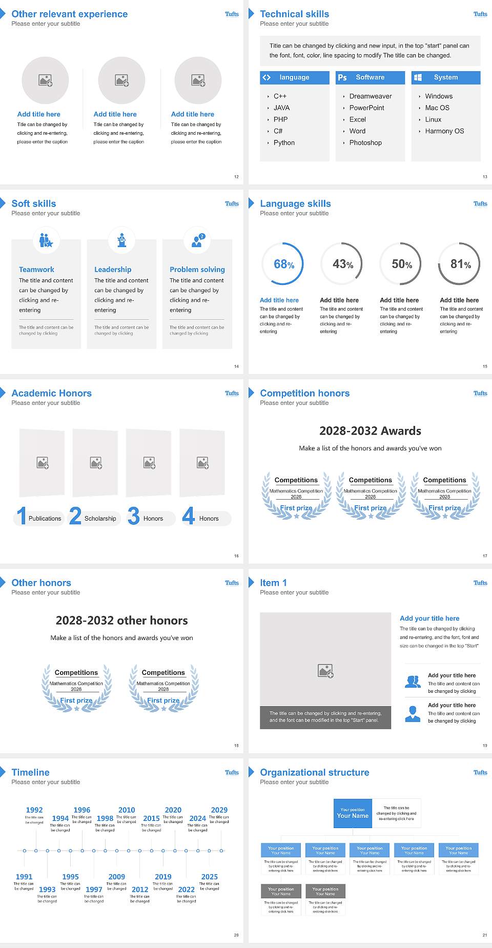 Tufts University Resume PPT Template4:3 ratio PPT effect preview image3