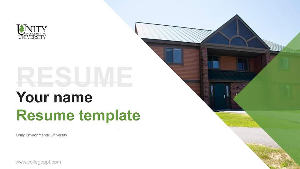 Unity Environmental University Resume PPT Template16:9 ratio PPT effect preview image