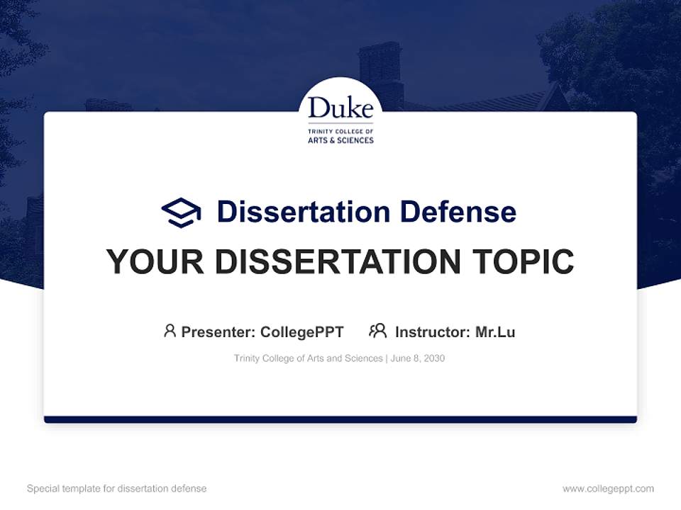 Trinity College of Arts and Sciences Graduation Thesis Defense PPT Template4:3 ratio PPT effect preview image7