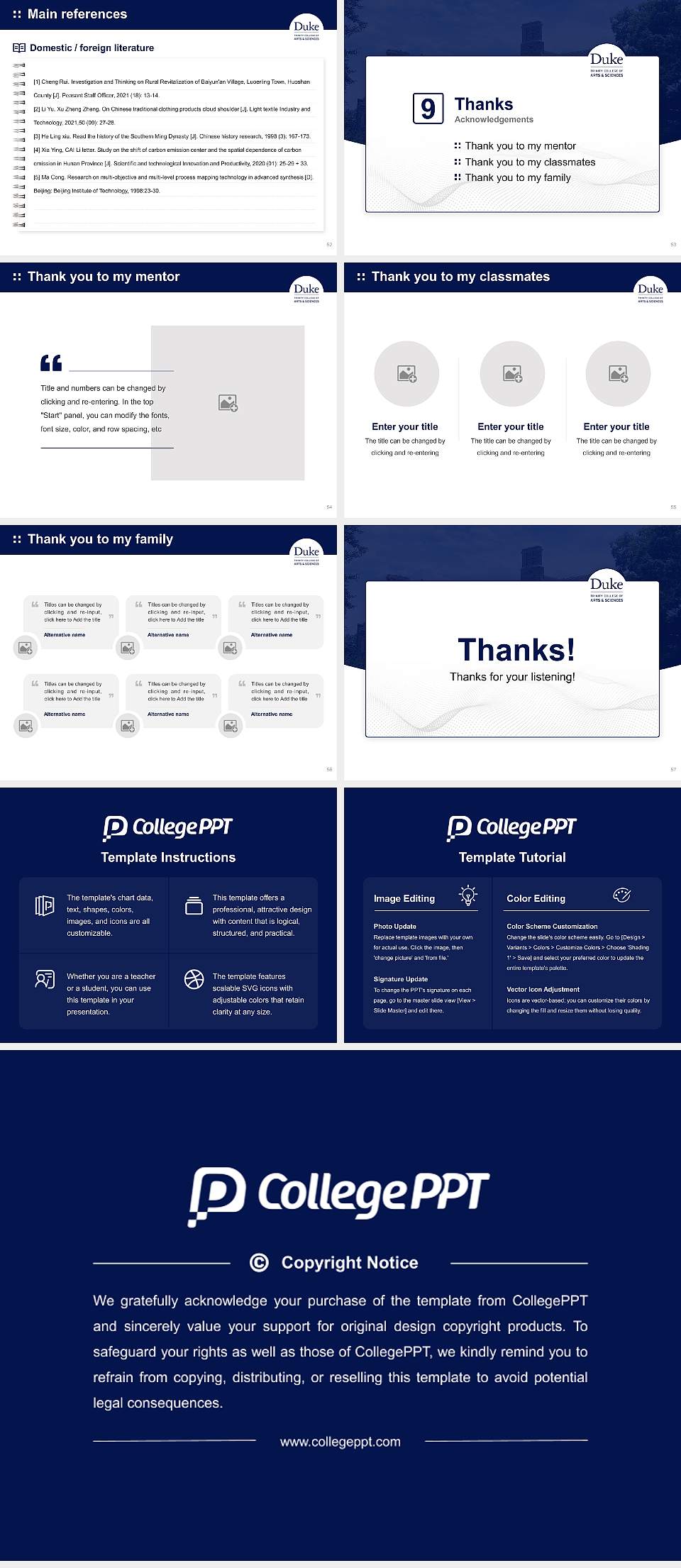 Trinity College of Arts and Sciences Graduation Thesis Defense PPT Template4:3 ratio PPT effect preview image7