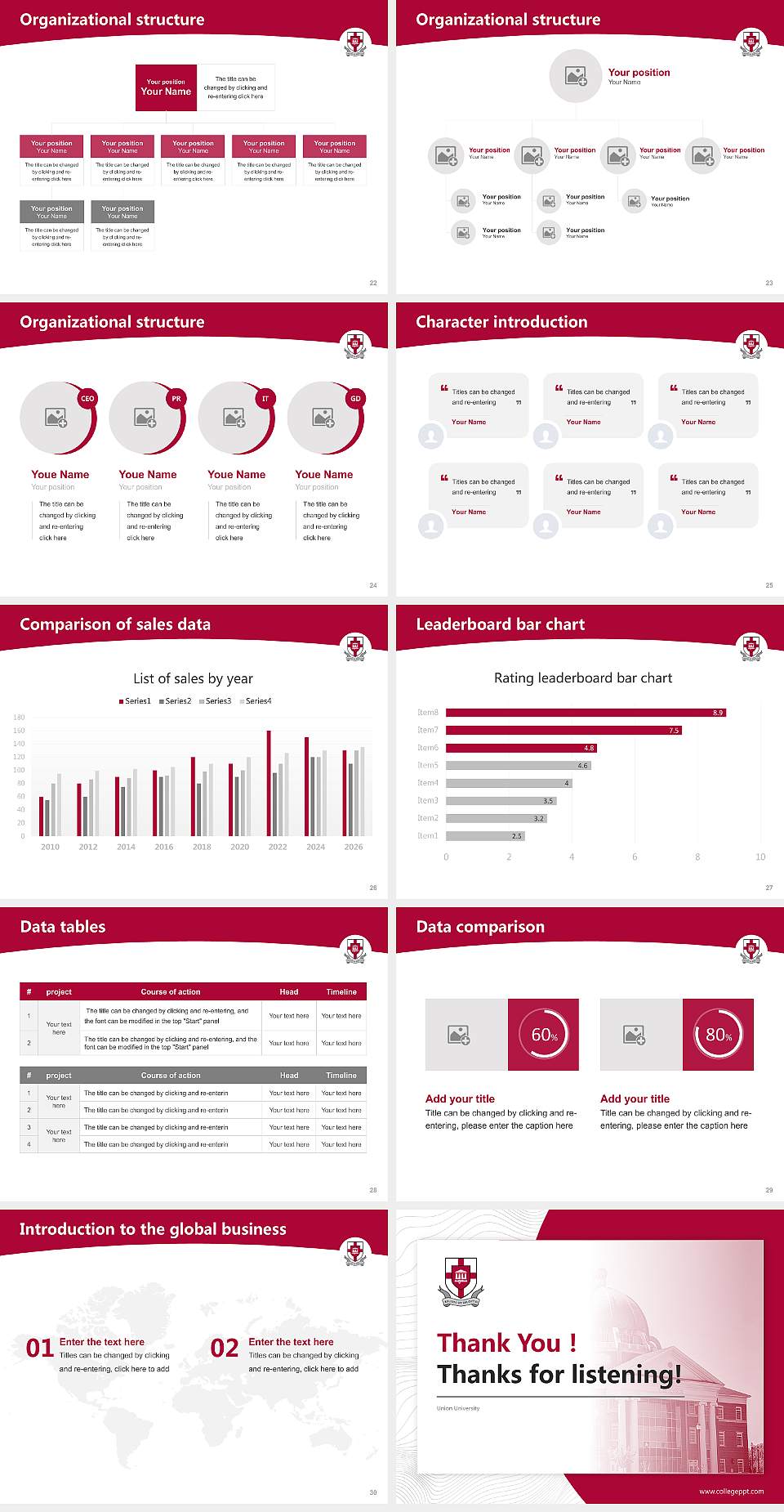 Union University Academic Presentation/Research Findings Report PPT Template4:3 ratio PPT effect preview image4