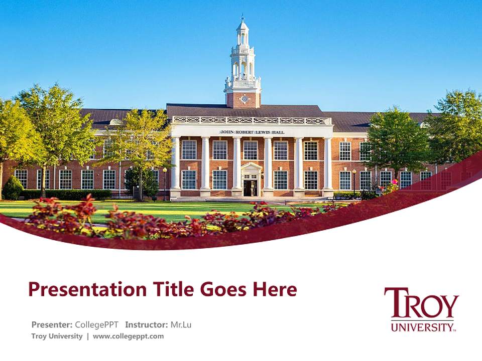 Troy University Course/Courseware Creation PPT Template4:3 ratio PPT effect preview image5