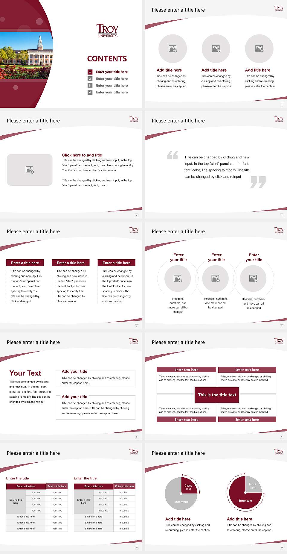 Troy University Course/Courseware Creation PPT Template4:3 ratio PPT effect preview image2