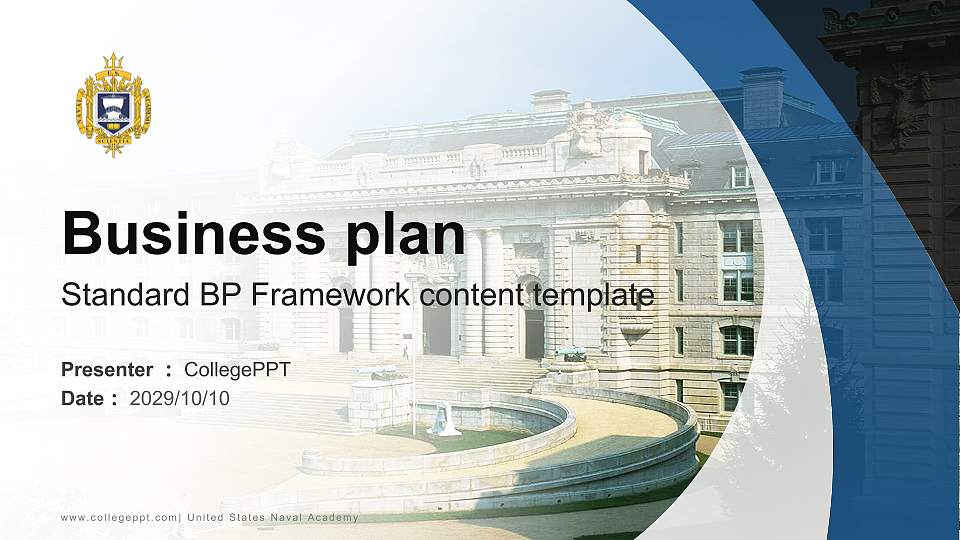 United States Naval Academy Competition/Entrepreneurship Contest PPT Template16:9 ratio PPT effect preview image