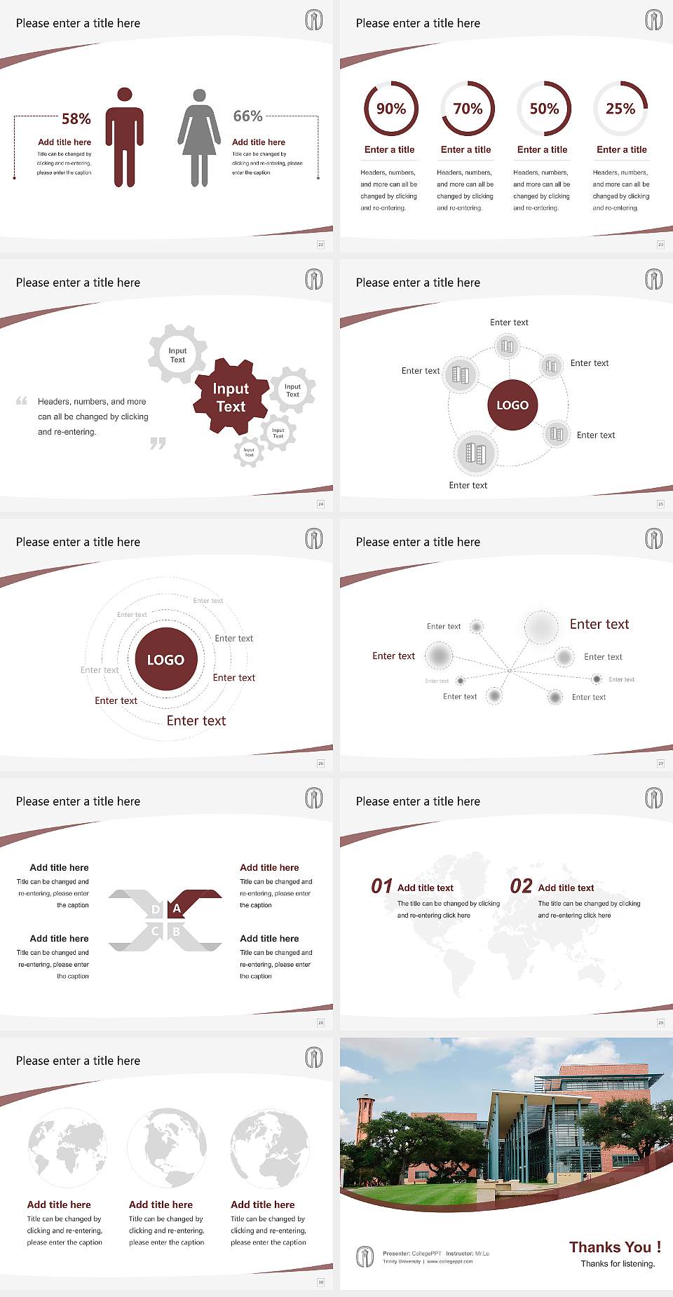 Trinity University Course/Courseware Creation PPT Template4:3 ratio PPT effect preview image4